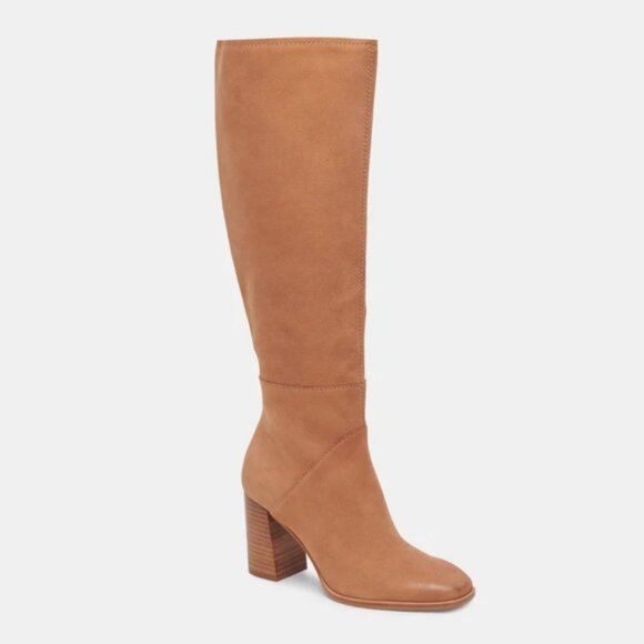 NEW Dolce Vita Fynn Knee-High Boots Tan Suede Womens 11 Neutral Contemporary - Picture 1 of 10